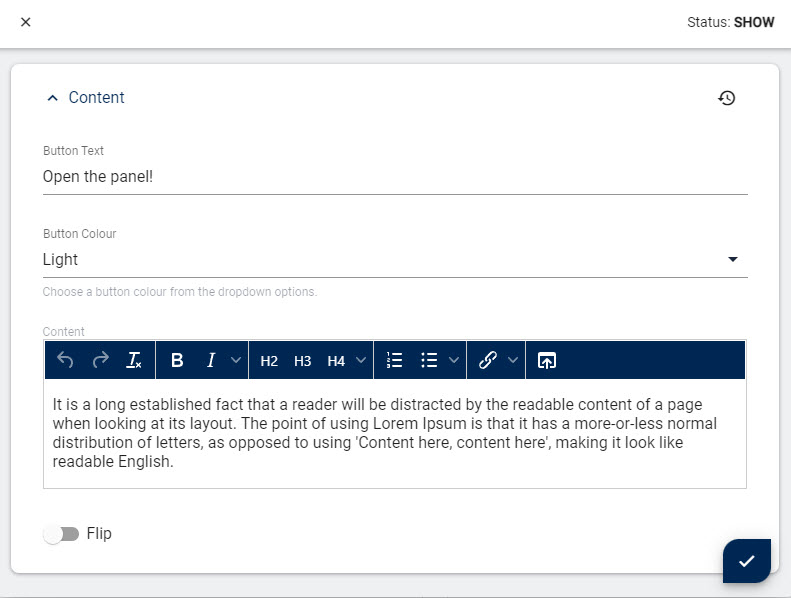 How to use the 2SXC Off Canvas Button App